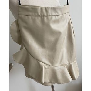 Majorelle Poseidon Ruffle Mini Skirt in Bone